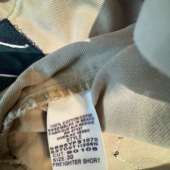 Ralph Lauren cargo firefighter tan canvas shorts P-Wing patches Men 30 waist - Picture 15 of 16